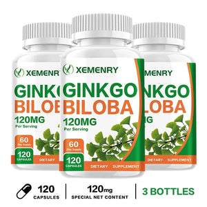 Ginkgo Biloba Capsules - Brain Supplement, Brain Function, To Enhance Memory and Concentration