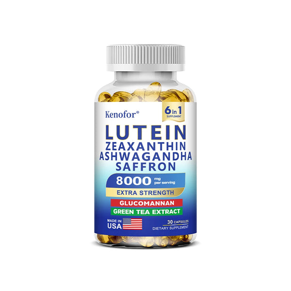 Lutein and Zeaxanthin Supplement - Essential Eye Vitamins for Adults Eye Health, with Glucomannan, Ashwagandha