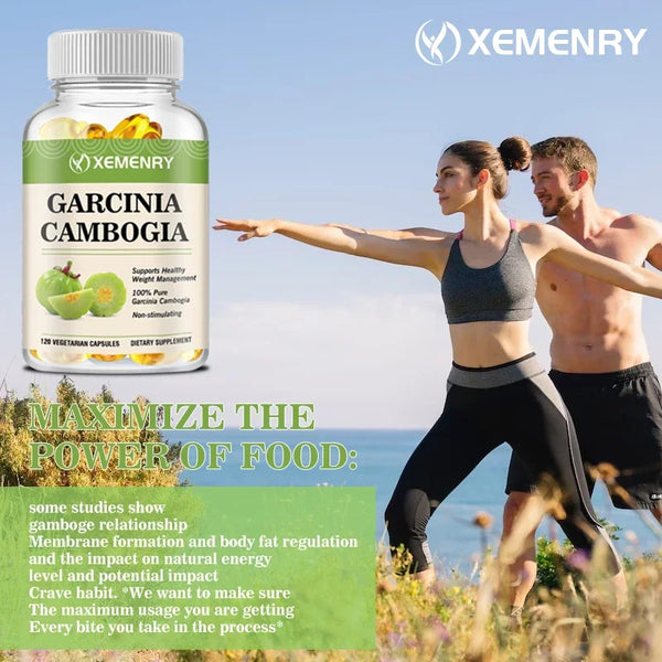 Garcinia Cambogia Capsules - Burn Fat, Detoxify, Appetite Suppression, Boost Metabolism, Weight Management Supplement
