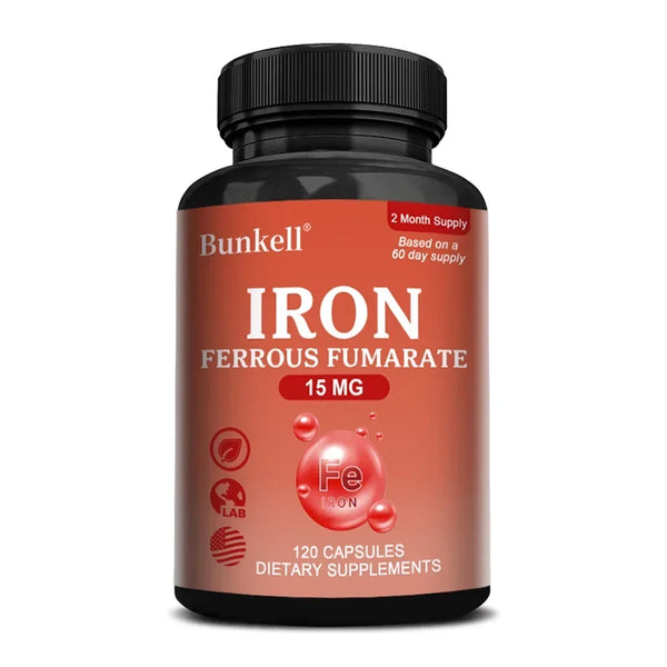 Iron Supplement - Boost Energy, Improve Concentration, Enhance Immune Function, Reduce Fatigue, Help Hemoglobin Balance, Non-GMO