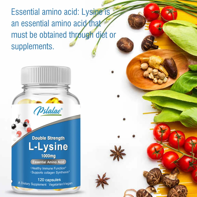 L -lysine Capsules - Amino Acid Immune Support Supplement - Vegetarian, Non Gmo, and Gluten Free Formula