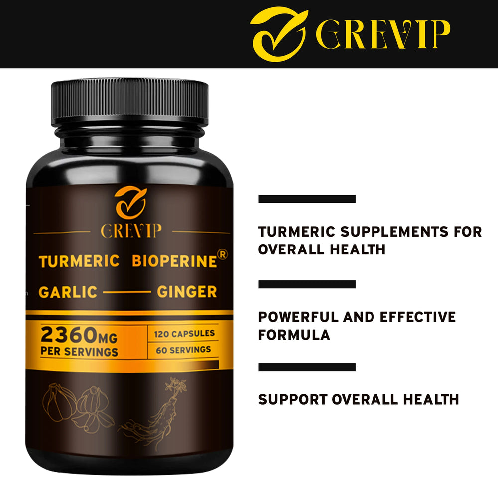 4-in-1 Turmeric Ginger Supplement - with Garlic Curcumin Black Pepper