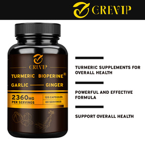 4-in-1 Turmeric Ginger Supplement - with Garlic Curcumin Black Pepper