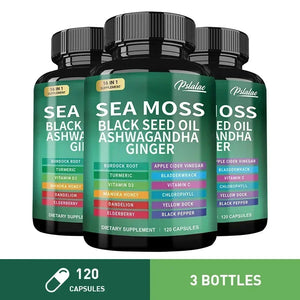 Sea Moss Supplement - Supports Thyroid Health, Anti-aging, Antioxidant, Improve Immunity, Detox, Beauty Health