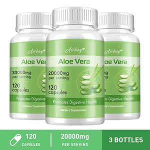 Aloe Vera - Helps Relieve Constipation Colon Cleansing and Detoxification Burns Fat and Manages Weight Metabolism Supplement