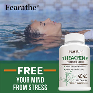 Teacrine 100 Mg, 120 Capsules - Brain Supplement for Stress Relief, Energy and Focus, Alertness