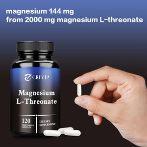 Magnesium L-Threonate Supplement - Memory, Concentration and Cognition Support, Brain Health - 120 Capsules