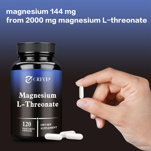 Magnesium L-Threonate Supplement - Memory, Concentration and Cognition Support, Brain Health - 120 Capsules