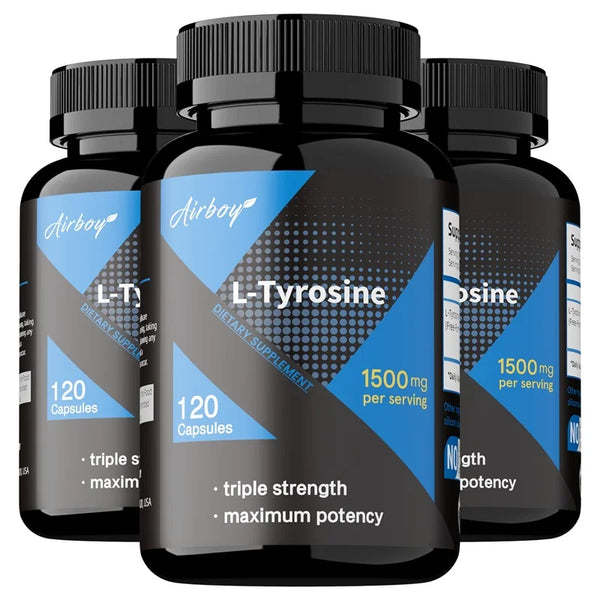 L-Tyrosine Supplement - Support Memory, Mental Clarty, Alertness, Brain Function, Boosts Energy, Immunity - Vegetarian Capsules