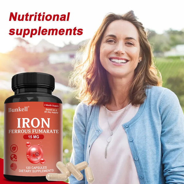 Iron Supplement - Boost Energy, Improve Concentration, Enhance Immune Function, Reduce Fatigue, Help Hemoglobin Balance, Non-GMO