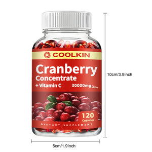 Cranberry - Supports Urinary System Health Bladder Health Potent Antioxidant Rich Vita C Capsule Supplement - 120 Capsules