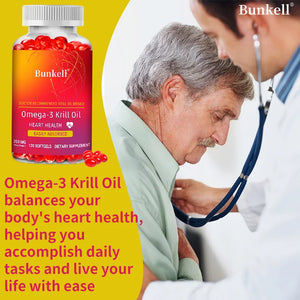Antarctic Krill Oil 350mg Omega 3 Fatty Acid Supplement, EPA & DHA Softgels, Phospholipids, Antioxidant Astaxanthin Heart Health