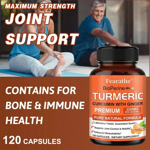 Turmeric supplements – Contains black pepper and ginger -- bone and joint health