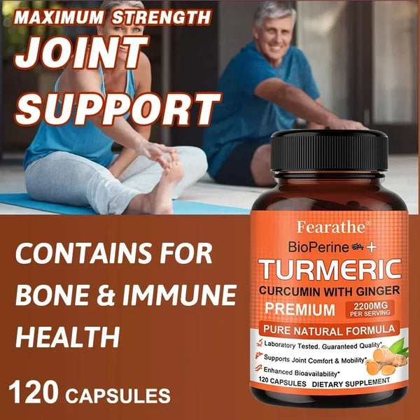 Turmeric supplements – Contains black pepper and ginger -- bone and joint health