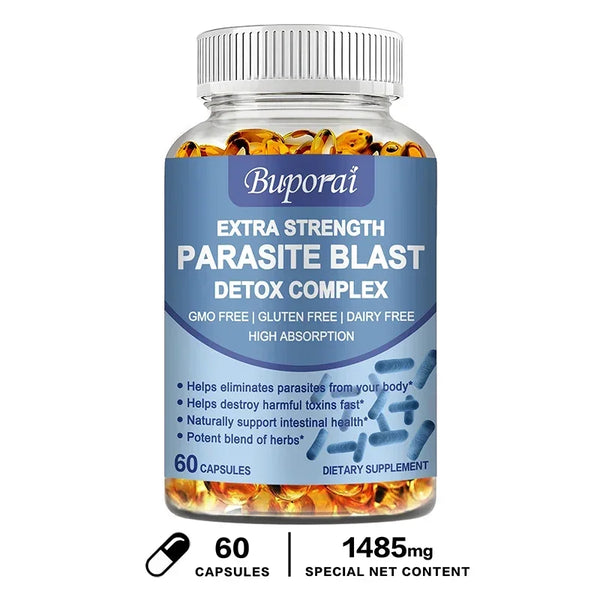 Parasite Blast Detox Complex - Gut Health Supplement, Digestive Health, Intestinal Cleansing and Detoxification, Bloating & Gas