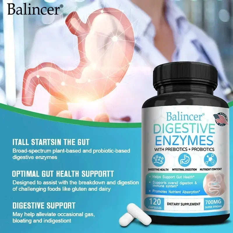 Digestive Enzyme Probiotic Capsules with Prebiotic