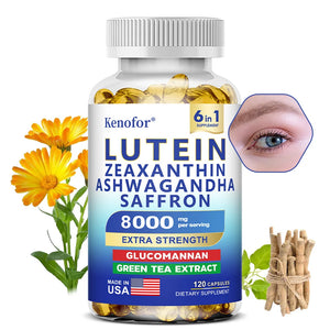 Lutein and Zeaxanthin Supplement - Essential Eye Vitamins for Adults Eye Health, with Glucomannan, Ashwagandha