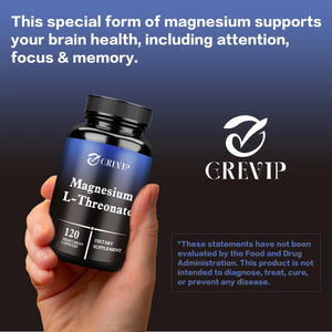 Magnesium L-Threonate Supplement - Memory, Concentration and Cognition Support, Brain Health - 120 Capsules