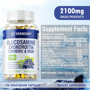 Glucosamine Chondroitin - Joint Support Supplement To Reduce Inflammation, Relieve Knee Pain and Improve Joint Mobility