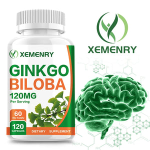 Ginkgo Biloba Capsules - Brain Supplement, Brain Function, To Enhance Memory and Concentration