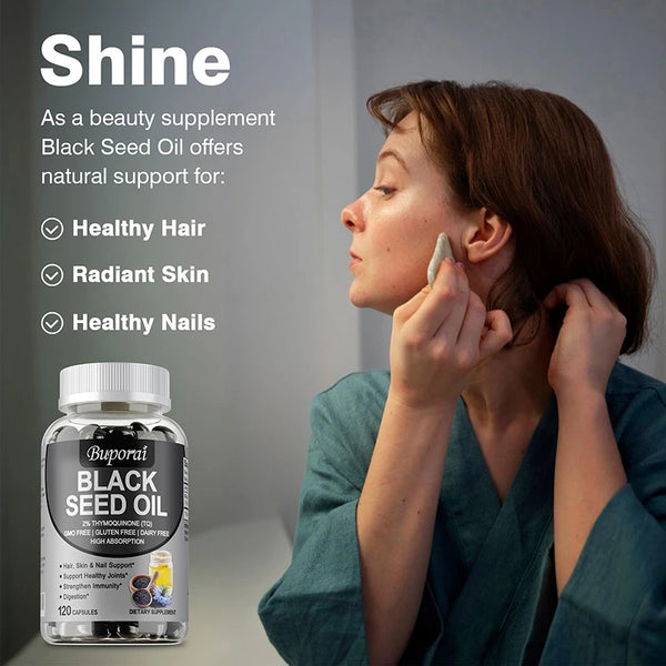 Black Seed Oil Supplement - Digestive Health, Immune Support, for Skin & Hair Health, Antioxidant