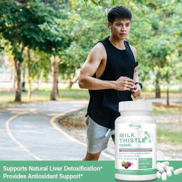 Milk Thistle Capsules 1000mg - with Dandelion Root - Liver Detox and Cleanse, Promotes Skin and Digestive Health Supplement