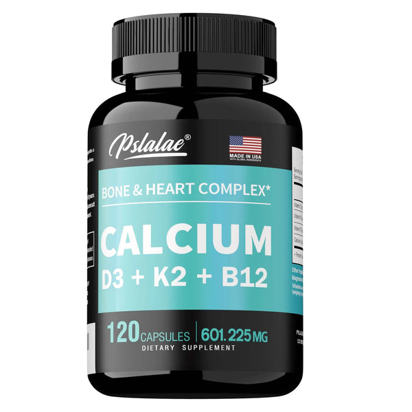 4-in-1 Calcium Supplement with Vitamin D3 K2 B12 - Supports Bones, Teeth, Heart and Immune System Function