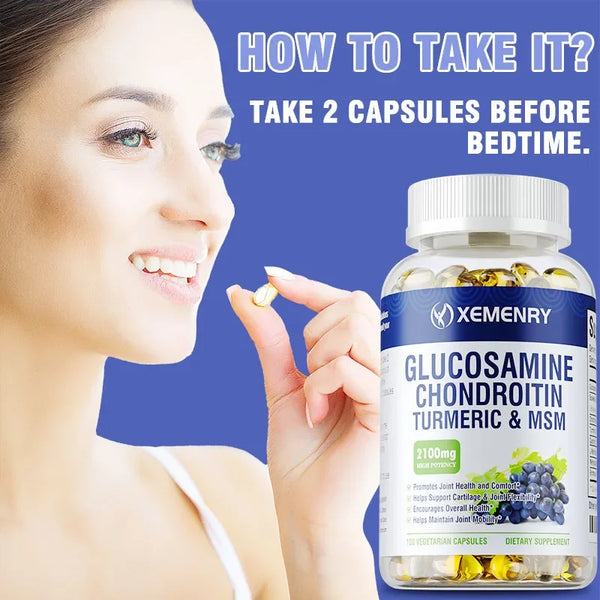 Glucosamine Chondroitin - Joint Support Supplement To Reduce Inflammation, Relieve Knee Pain and Improve Joint Mobility