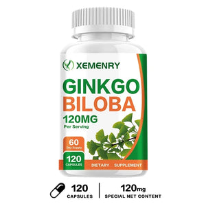 Ginkgo Biloba Capsules - Brain Supplement, Brain Function, To Enhance Memory and Concentration