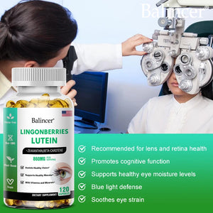 Balincer Lutein Capsules with Zeaxanthin, Vitamins, Dietary Supplement for Eye Health Support