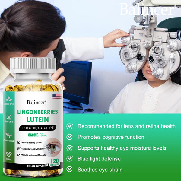 Balincer Lutein Capsules with Zeaxanthin, Vitamins, Dietary Supplement for Eye Health Support