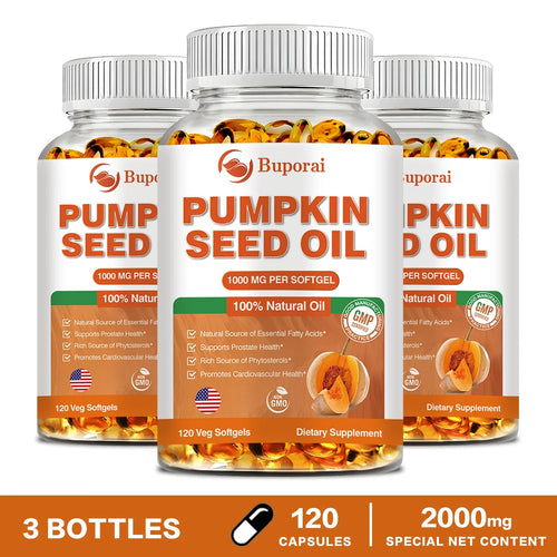 Pumpkin Seed Oil - Promotes Hair Growth, Urinary Tract and Prostate Health, Cardiovascular Support Supplement