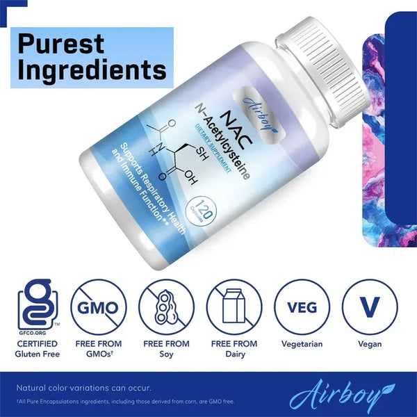 N-Acetylcysteine - Supports Respiratory Health and Immune Function, Promotes Liver and Kidney Detoxification Supplement