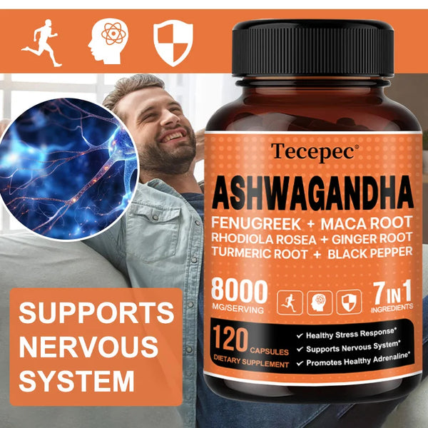 Organic Ashwagandha Extract Supplement - Supports Healthy Brain and Nervous System Function, Sleep, Mood, Balanced Energy Levels
