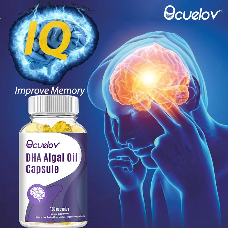 Omega-3 Capsules - Rich in DHA & EPA - Support Brain & Nervous System Health, Cardiovascular & Skin Health Dietary Supplement