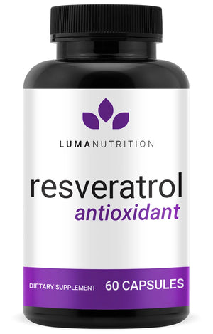 High Purity Resveratrol, Trans-Resveratrol Supplement - High Potency Antioxidant, Supports Brain Health 60 Capsules