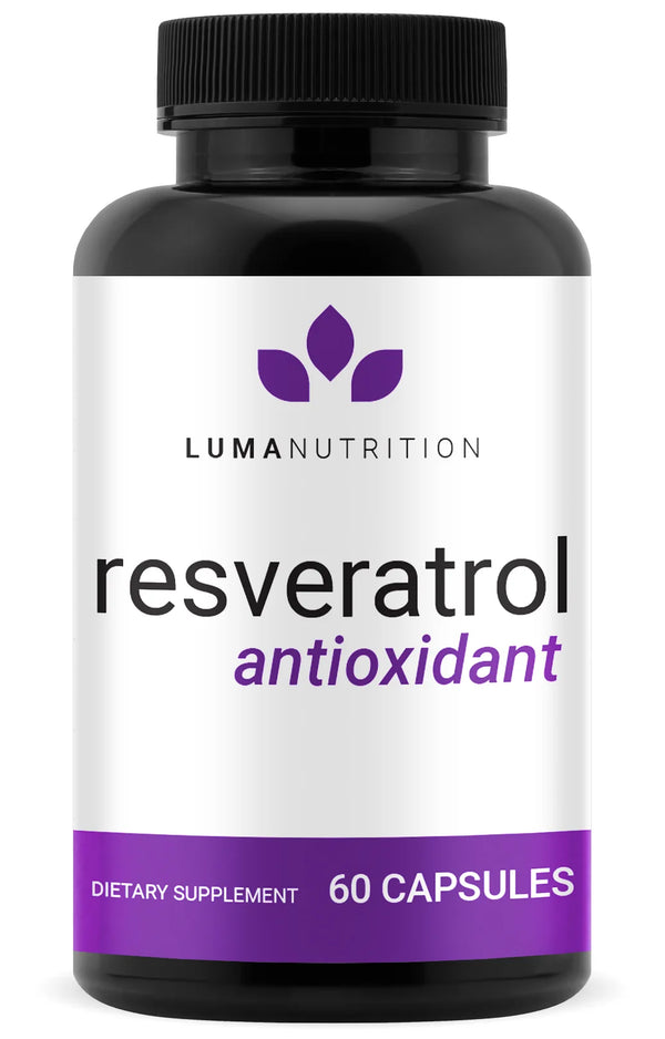 High Purity Resveratrol, Trans-Resveratrol Supplement - High Potency Antioxidant, Supports Brain Health 60 Capsules