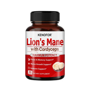 Lion's Mane Mushroom Extract Supplement for Mood and Sleep Health, Support Immune Health,Non-GMO, Gluten-free, Vegan Capsules