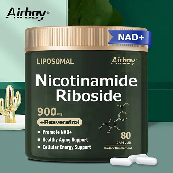 80pcs NAD+Supplement - Liposomal Nicotinamide Nucleoside 900mg Resveratrol Quercetin