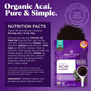 Navitas Organics, Organic Acai Powder, 4 oz (113 g) - EXP JUN - 2025