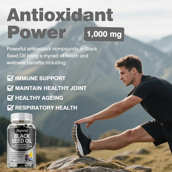 Black Seed Oil Supplement - Digestive Health, Immune Support, for Skin & Hair Health, Antioxidant
