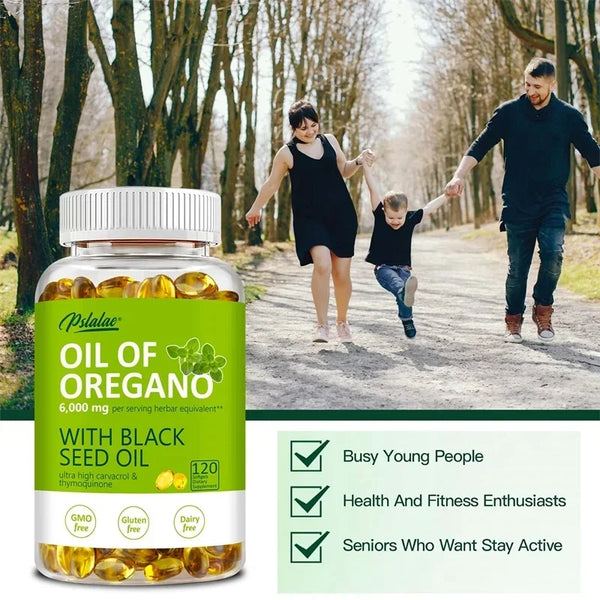 Oregano Oil Softgels - Oregano, Black Seed Oil,