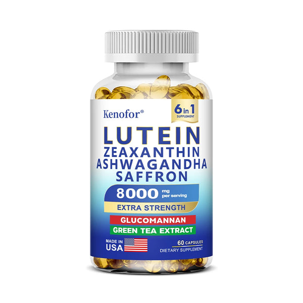 Lutein and Zeaxanthin Supplement - Essential Eye Vitamins for Adults Eye Health, with Glucomannan, Ashwagandha
