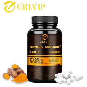 4-in-1 Turmeric Ginger Supplement - with Garlic Curcumin Black Pepper
