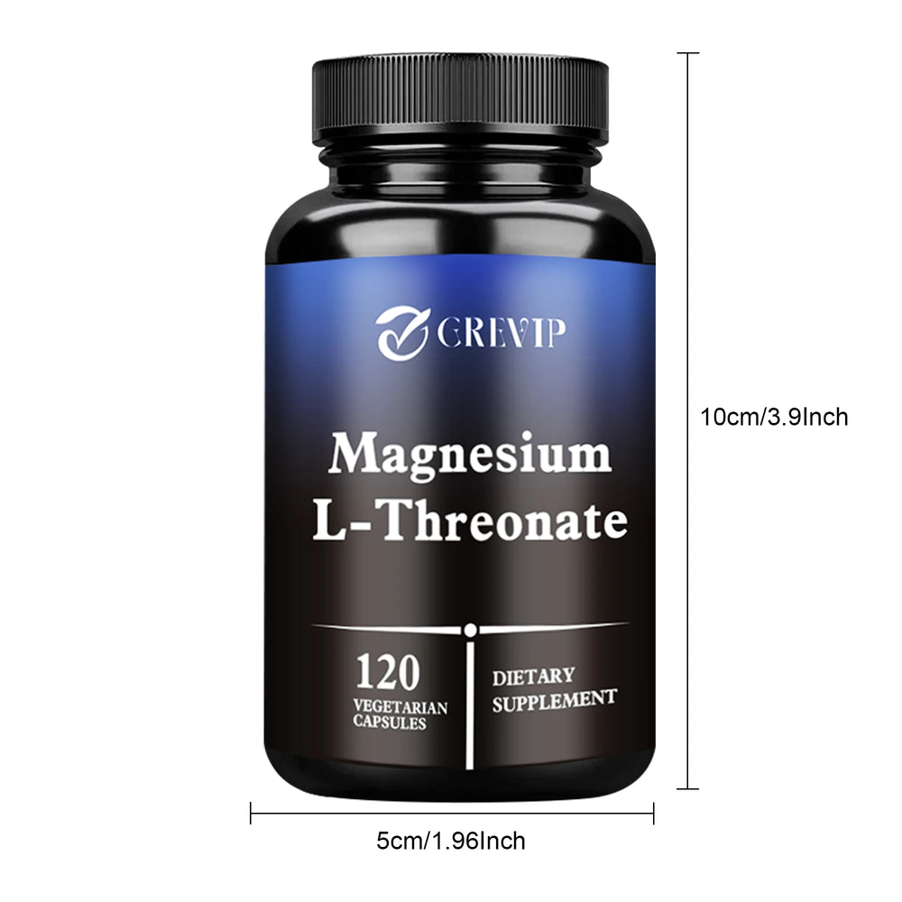 Magnesium L-Threonate Supplement - Memory, Concentration and Cognition Support, Brain Health - 120 Capsules