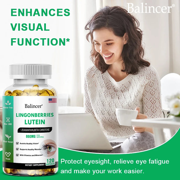 Balincer Lutein Capsules with Zeaxanthin, Vitamins, Dietary Supplement for Eye Health Support