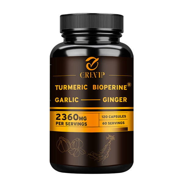 4-in-1 Turmeric Ginger Supplement - with Garlic Curcumin Black Pepper