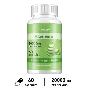 Aloe Vera - Helps Relieve Constipation Colon Cleansing and Detoxification Burns Fat and Manages Weight Metabolism Supplement