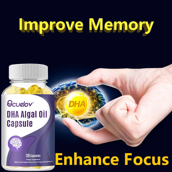 Omega-3 Capsules - Rich in DHA & EPA - Support Brain & Nervous System Health, Cardiovascular & Skin Health Dietary Supplement