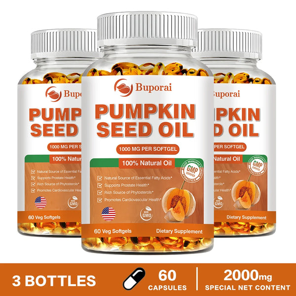 Pumpkin Seed Oil - Promotes Hair Growth, Urinary Tract and Prostate Health, Cardiovascular Support Supplement